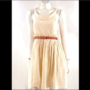 Anthropologie Aryeh pleated dress ribbon waist bow